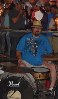 Tony Gillbeaux on Drums (He played the entire song with the tip jar on his head!)